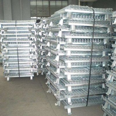 Factory Direct Sale Cheap Strong Mesh Storage Cage,Heavy Foldable wire mesh metal pallet folding warehouse lockable