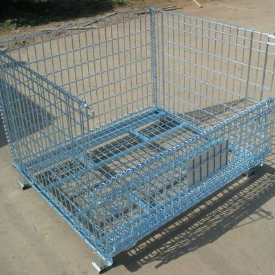 Factory Direct Sale Cheap Strong Mesh Storage Cage,Heavy Foldable wire mesh metal pallet folding warehouse lockable